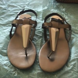 Bronze Dolce Vita Thong Sandal with decoration